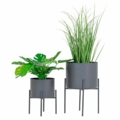 Pots De Fleurs Pavia 2 Pots De Fleurs En Gris -AONA Gardena Magasin 048e7b26d64a43bd