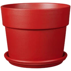 Kit Pot Perfetto Bigband Avec Soucoupe Coloris Piment Ø.39cm