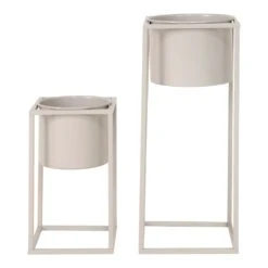 Marla Flowerpots 2 Pots De Fleurs En Gris Beige -AONA Gardena Magasin 206c844a52d6cdaf