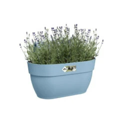 Elho - Pot De Fleurs - Vibia Campana Easy Hanger Medium - Bleu Vintage - Balcon Extérieur - L 24.1 X W 36 X H 26.5 Cm -AONA Gardena Magasin 645cf52db32133.21761159