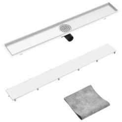 VIDAXL Drain De Douche Avec Couvercle 2 En 1 93x14 Cm Acier Inoxydable -AONA Gardena Magasin 645d59e663fcd7.34741547