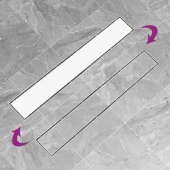 VIDAXL Drain De Douche Avec Couvercle 2 En 1 83x14 Cm Acier Inoxydable -AONA Gardena Magasin 645d59f679f035.47126759