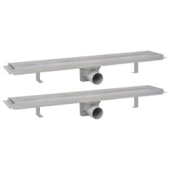 VIDAXL Drain De Douche Linéaire 2 Pcs 730 X 140 Mm Acier Inoxydable