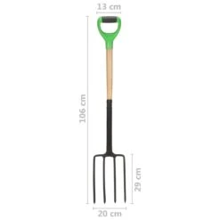 VIDAXL Fourche à Creuser De Jardin Avec Poignée En D Acier Et Bois Dur -AONA Gardena Magasin 6464c634bf2420.69234672