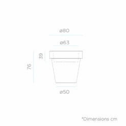 Pot De Fleurs Magnolia 80 ø80x76cm - Blanc -AONA Gardena Magasin 6470a360106646.49336242