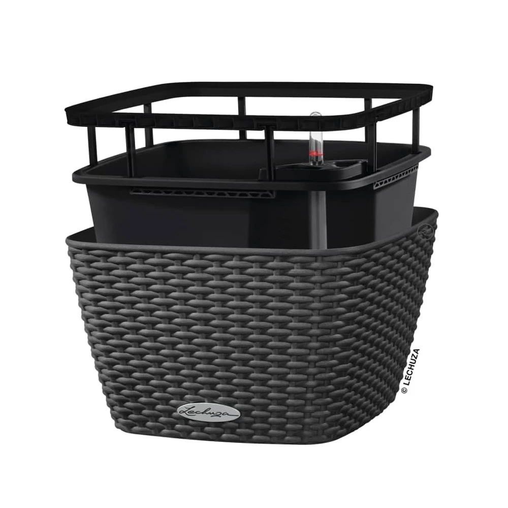 LECHUZA Jardinière Bacino Cottage All-in-one 30x30 Cm Noir Graphite 3 LECHUZA Jardinière Bacino Cottage All-in-one 30x30 Cm Noir Graphite – Image 3