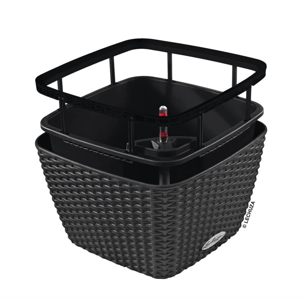 LECHUZA Jardinière Bacino Cottage All-in-one 30x30 Cm Noir Graphite 6 LECHUZA Jardinière Bacino Cottage All-in-one 30x30 Cm Noir Graphite – Image 6