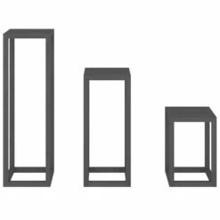 VIDAXL Ensemble De Supports Pour Plantes 3 Pcs Gris Bois De Pin Massif -AONA Gardena Magasin 64798cc12c82a8.76329799