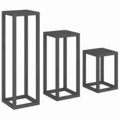 VIDAXL Ensemble De Supports Pour Plantes 3 Pcs Gris Bois De Pin Massif -AONA Gardena Magasin 64798cc12fd955.94521332