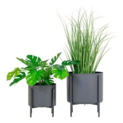 Pots De Fleurs Pavia 2 Pots De Fleurs En Gris -AONA Gardena Magasin 6d087c688e01c3d2