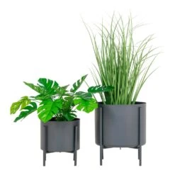 Pots De Fleurs Pavia 2 Pots De Fleurs En Gris -AONA Gardena Magasin b1a995a531ae17be